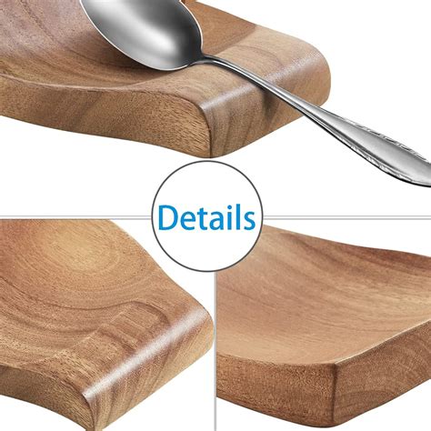 Wooden Spoon Rest For Kitchen Counter 4 74 5 Inch Natural Acacia