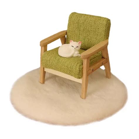 Chaise En Bois Pour Maison De Poup E Avec Chat Tapis Pour