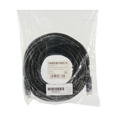 Mrežni kabel UTP CAT 6 patch 7 5m črn EFB TechTrade