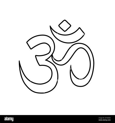 Om Symbol Religiöses Symbol Des Hinduismus Vektorgrafik Schwarzes