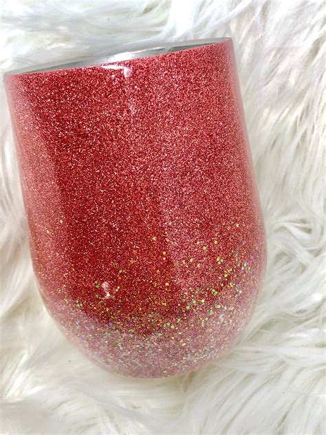 Glitter Wine Tumbler Ombré Tumbler Personalized Tumbler Etsy