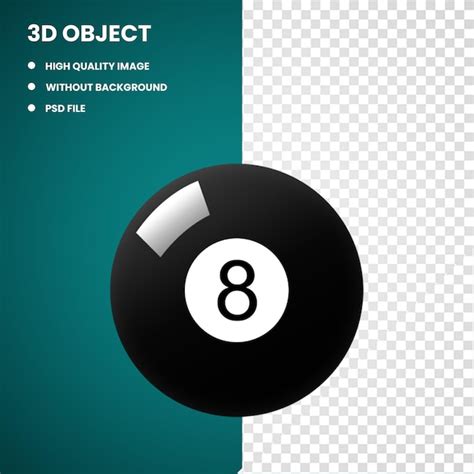 Premium PSD 3d Billiard Balls Magic 8 Ball Eight Ball Billiards Symbol