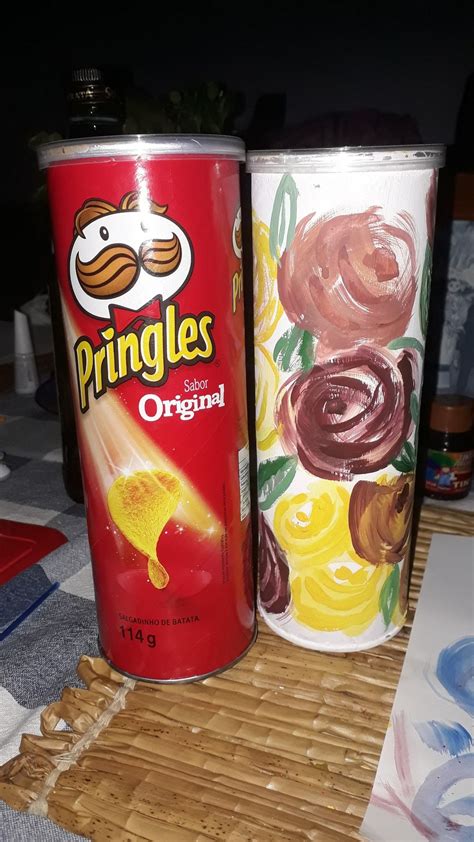 Reciclagem De Pote De Pringles Pintura Pringles Diy Painting