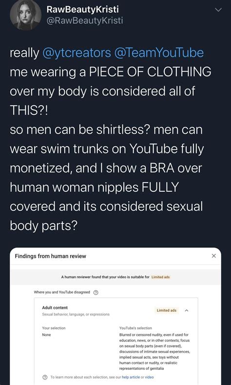 Kristi Calls Out Youtube For Flagging Her Video As Adult Content Over A