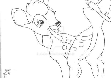 Disney Bambi Lineart By Oosanjinoo On Deviantart