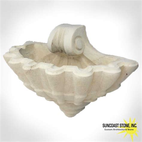 Wbwl3 Clam Shell Wall Bowl With Scroll Back 30 Suncoast Stone Clam Shell Water Feature