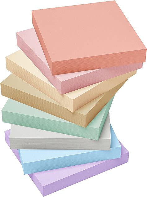 Amazon EOOUT 8 Pads Pastel Sticky Notes 3x3 Inches Super