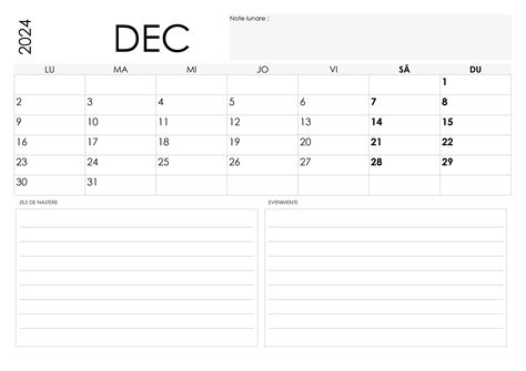 Calendar Decembrie 2024 Calendarulsu Calendare Romanesti