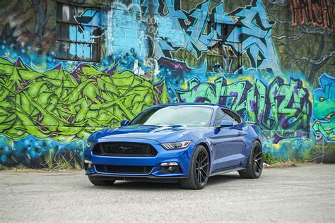 Ford Ford Mustang Blue Car Coche Graffiti Muscle Car Veh Culo