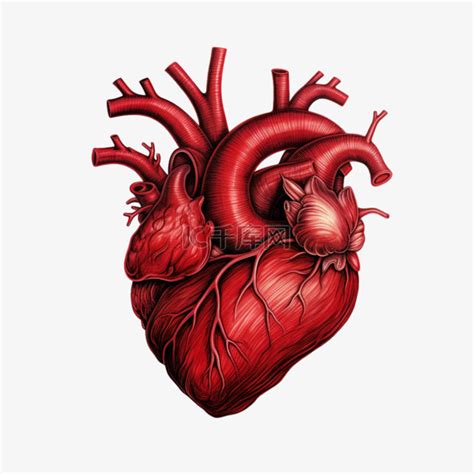 Ai红色心脏元素立体免抠图案素材图片免费下载 千库网