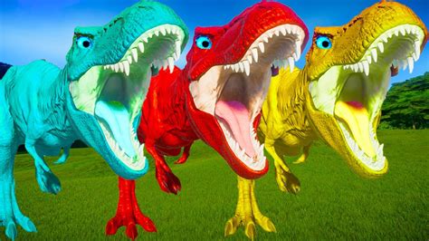 T Rex Color Pack Vs Allosaurus Spinosaurus Indominus Rex Jurassic