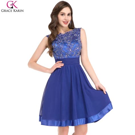 Elegant Grace Karin Prom Dress Robe De Soiree Applique Knee Length