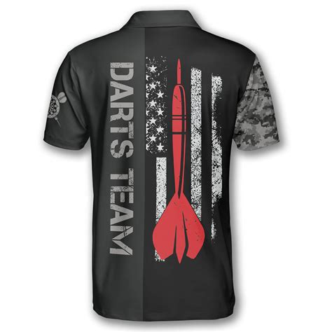 Skull Black Grey Camouflage Flag Custom Darts Shirts For Men Primesty