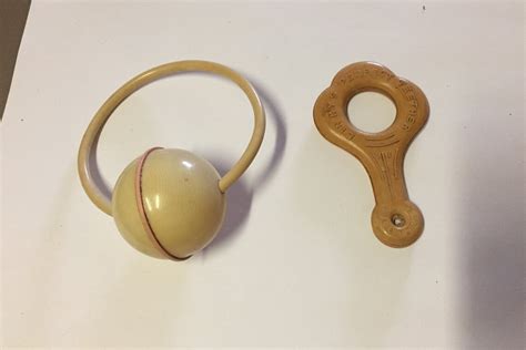 Vintage Antique Binkys Rubber Teething Ring And Baby Etsy