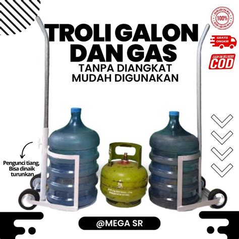 Jual Troli Besi Galon Aqua Troli Besi Gas Kg Tanpa Diangkat Shopee