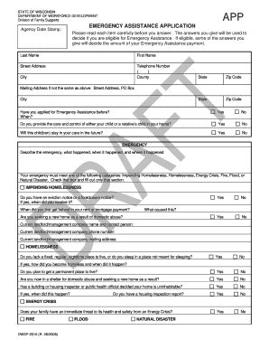 Fillable Online Dhs Wisconsin EA Application Draft Wisconsin