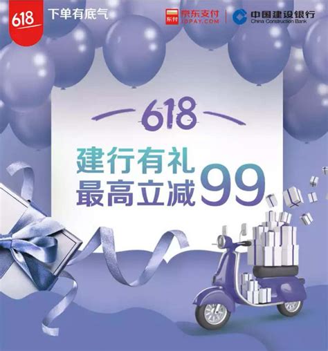 建设银行 618活动绑卡有礼 送20~100优惠券，满99元随机减