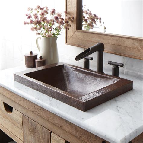 Native Trails Hana 20 Rectangle Copper Bathroom Sink Antique Copper