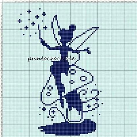 Tinker Bell C2c Silueta De Punto De Cruz Punto De Cruz Disney