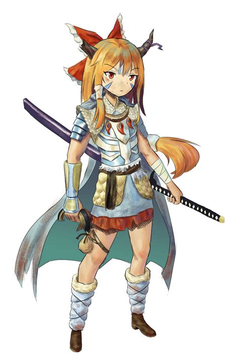 Safebooru 1girl Alternate Costume Armor Bandaged Arm Bandages Bow Breastplate Broken Horn