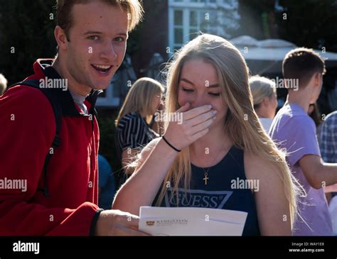 Kingston Grammar School Students Celebrate And Congratulate Each Other