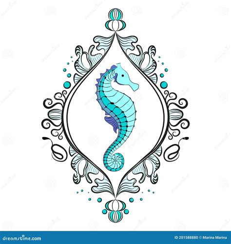 Seahorse With Frame Royalty-Free Stock Photography | CartoonDealer.com ...