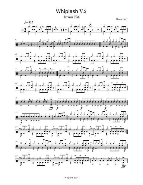 Whiplash Hank Levy Whiplash V2 Sheet Music For Drum Group Solo