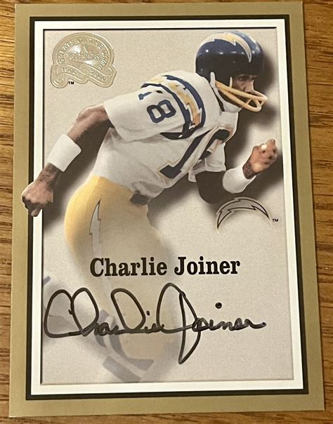 Charlie Joiner Fleer Greats Of The Game Football Autograph