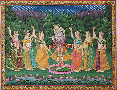 Gopis Celebrate The Presence Of Krishna In Vrindavan Exotic India Art