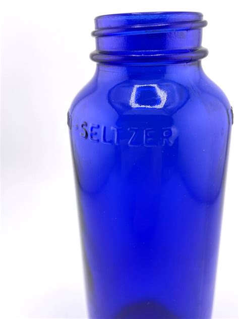 Vintage Bromo Seltzer Cobalt Blue Glass Emerson Drug Bottle Without Lid