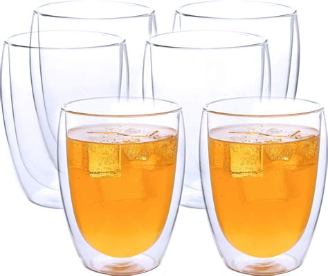 Wells Double Walled Coffee Glasses Set Of Pcs Clear Glass Insulated