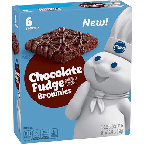 Pillsbury Chocolate Fudge Brownies 0 89 Ounce Pack Of 6 Grocery And Gourmet Food