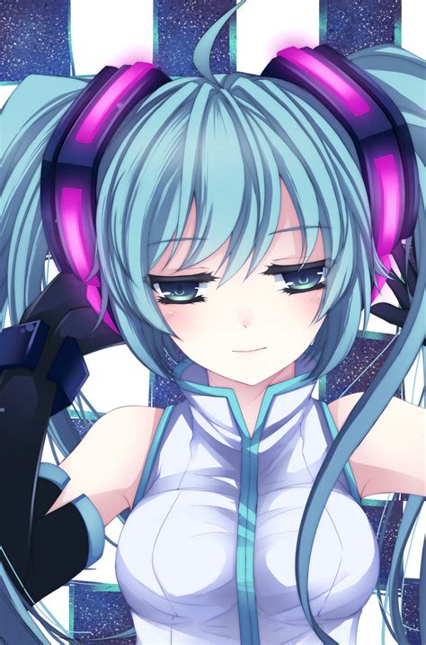 Safebooru Aqua Eyes Aqua Hair Checkered Elbow Gloves Gloves Hatsune