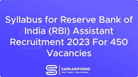 Syllabus For Reserve Bank Of India Rbi Assistant Recruitment 2023 For