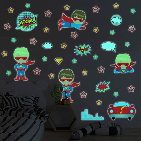 Sticker Phosphorescent Lumineux Super H Ros Autocollant Mural