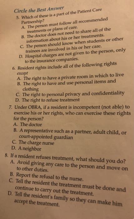 Solved Circle The Best Answer When Health Care Agencies Chegg