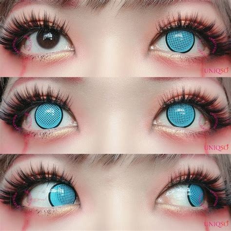 Sweety Crazy Cyan Mesh Blue Screen With Black Rim Halloween Contacts Uniqso