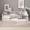 Harper Bright Designs White Wood Twin Size Daybed With Shelves And 3