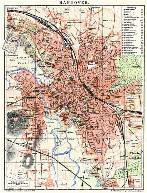 Old Map Of Hannover In 1910 Buy Vintage Map Replica Poster Print Or