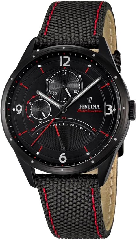 Festina Men S Quartz Watch With Black Dial Analogue Display And Black