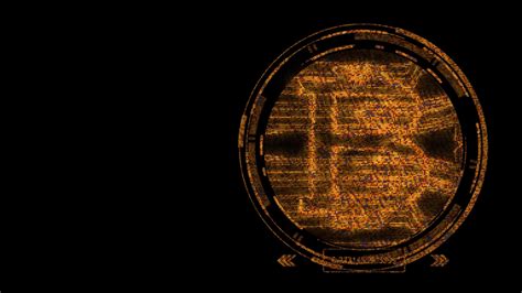 Bitcoin Cryptocurrency Animation Abstract Spot Light On Black