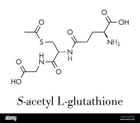 S Acetyl L Glutathione Food Supplement Molecule Skeletal Formula Stock