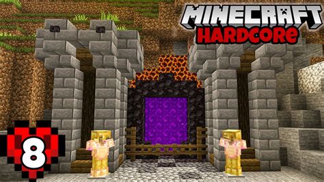 Lets Play Minecraft Hardcore Castle Nether Portal Design Episode 8 Realtime Youtube Live