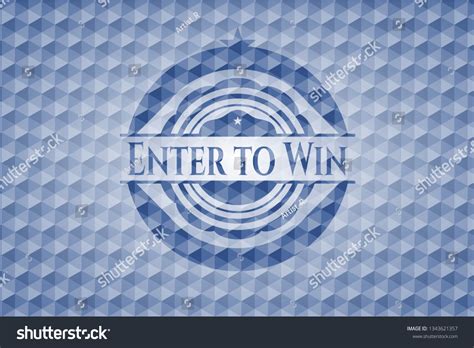 Enter to Win blue badge with geometric - Royalty Free Stock Vector ...