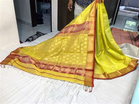 Pure Chanderi Silk Saree With Blouse Piece Length M At Rs In