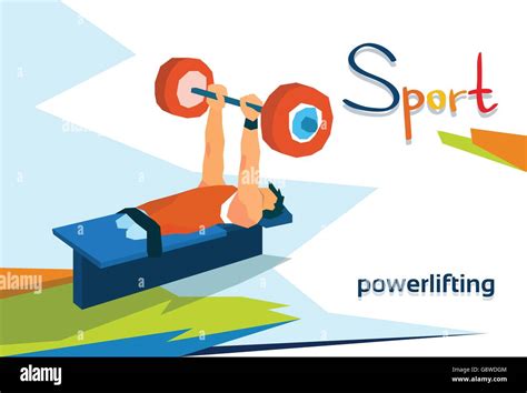 Disabled Athlete Powerlifting Sport Competition Stock Vector Image