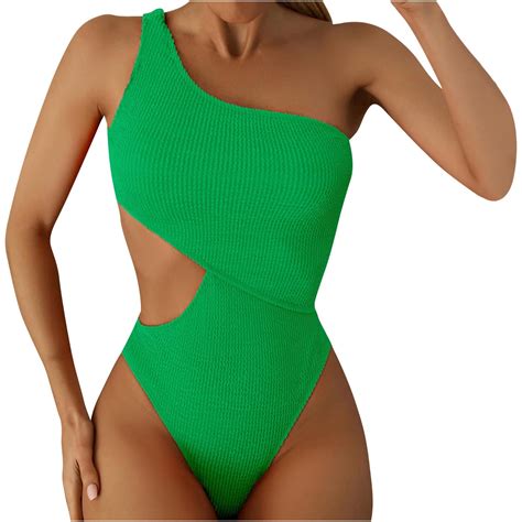 Summer Sale Bdfzl Swimsuit Sexy Shoulder Bikini Solid Sexy Hollowed Out