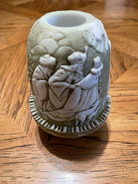 Vintage Fenton Art Glass Nativity Fairy Light Candle Lamp Etsy