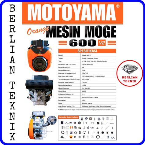 Jual Mesin Penggerak Bensin Twin Engine Gasoline Motoyama Moge V