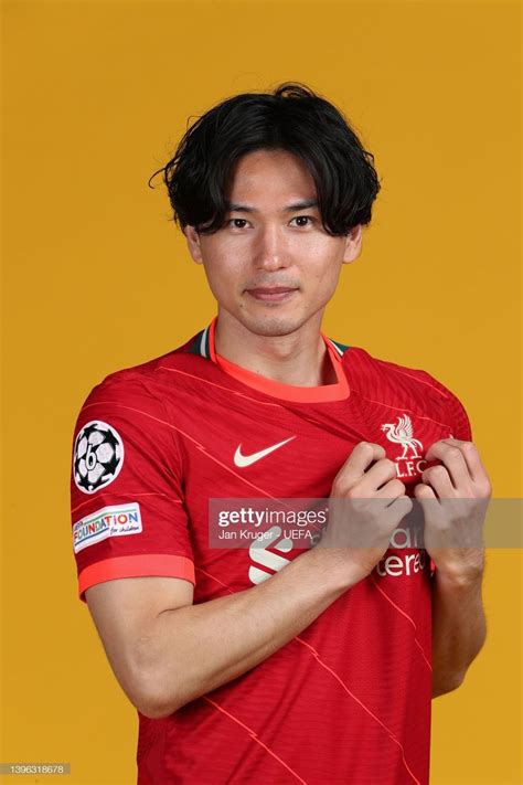 Takumi Minamino Of Liverpool Poses During The Uefa Champions League